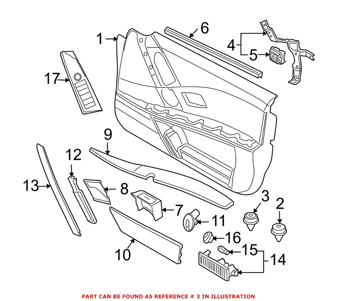 BMW Mini Door Trim Clip (Gray) 51418224781